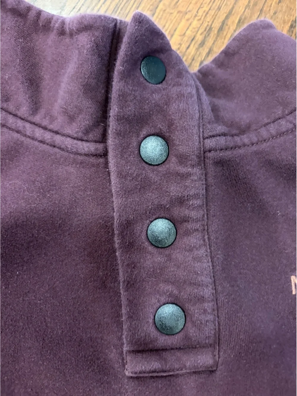 The North Face Men's Pullover Sweatshirt XL Burgundy with Snap Buttons